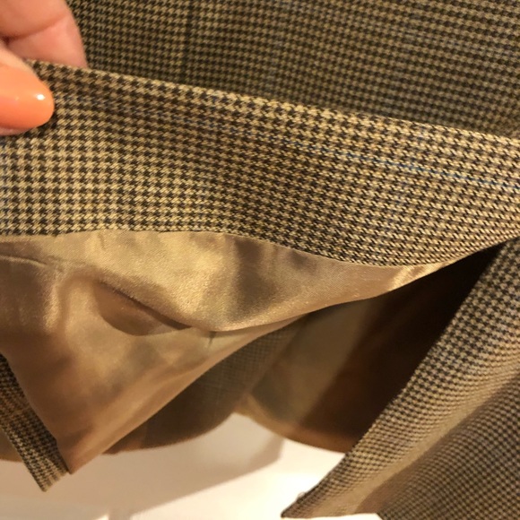 Izod Men’s Tan Checked Sport Coat 44R - Picture 3 of 11